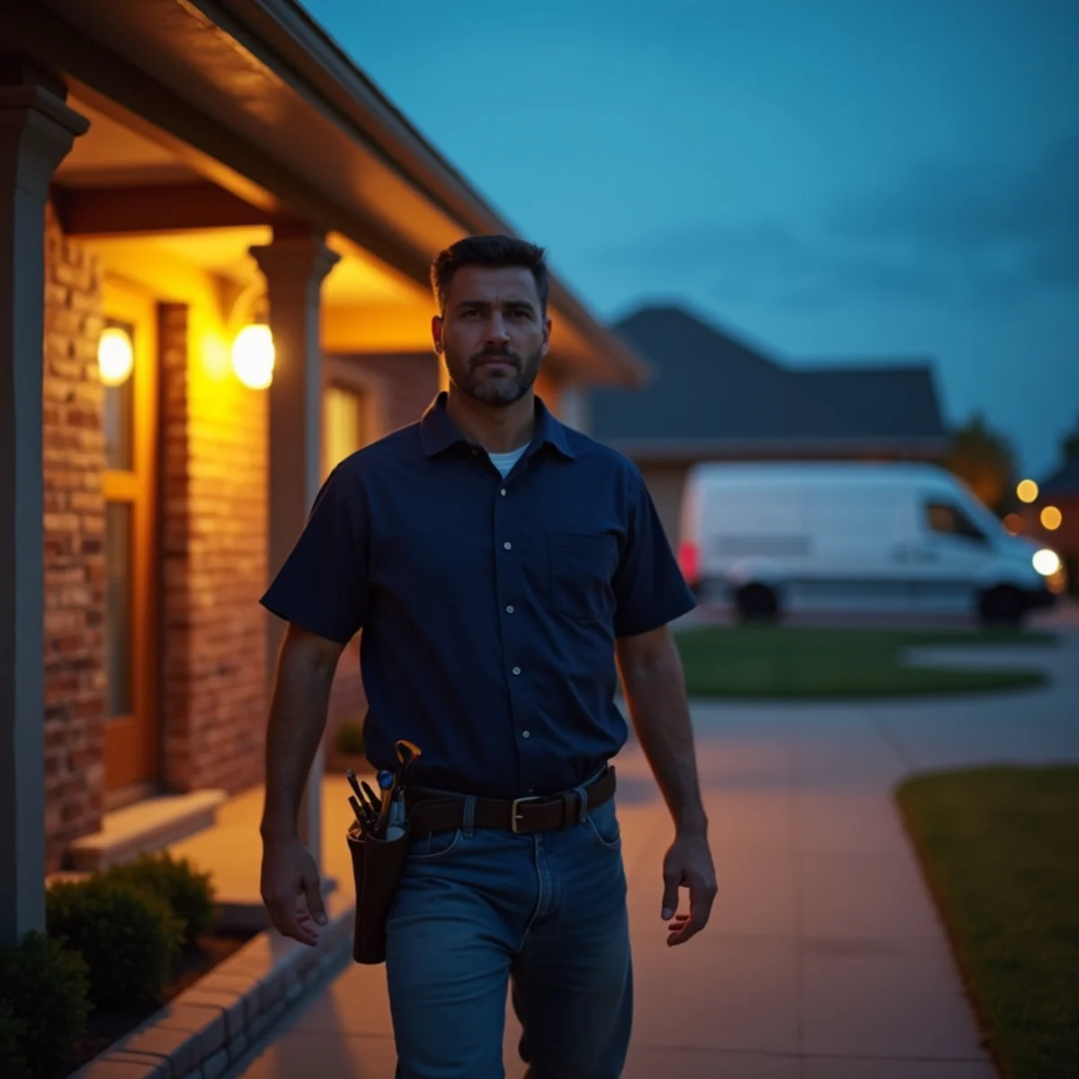 HVAC technician arriving to diagnose an urgent heating or cooling problem