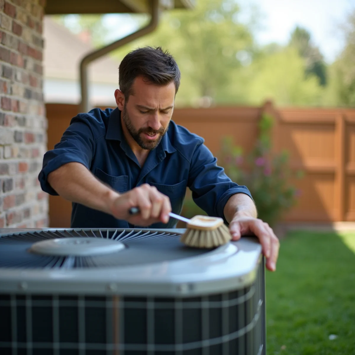 Seasonal air conditioner maintenance at an Oklahoma City home